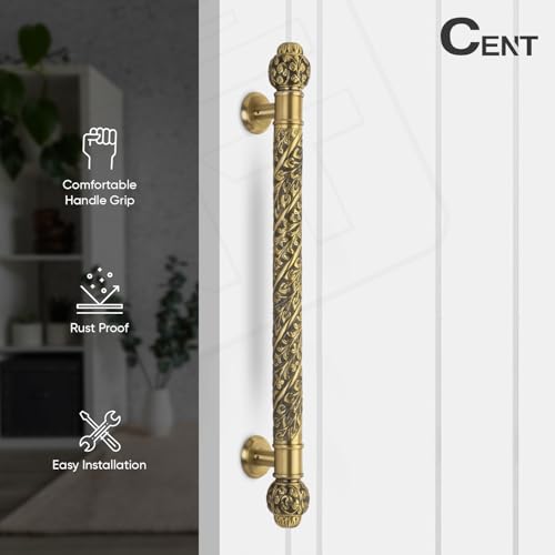 Image of CENT Full Brass 36 Inch Dynamic Door Handle for Main Door, Bedroom Door Handle for Wooden, Glass Door, Pull-Push Door Handle for Home, Office, Hotel - Pack of 1 | Antique Finish