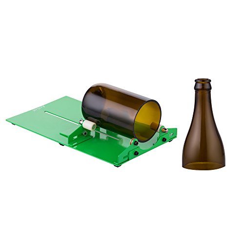 Glass Cutting Tools, AceList Stained Glass Cutting Tool Kit Wine Jar Etching for DIY Glassware, Lamps, Vases, Candle Holders - for Larger, Longer Bottle and Jar- Green
