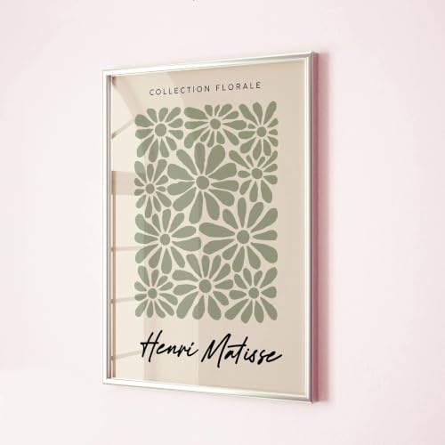Lienzo de Henri Matisse en verde salvia: pack de 3 cuadros modernos de 30x50 cm para salón 5