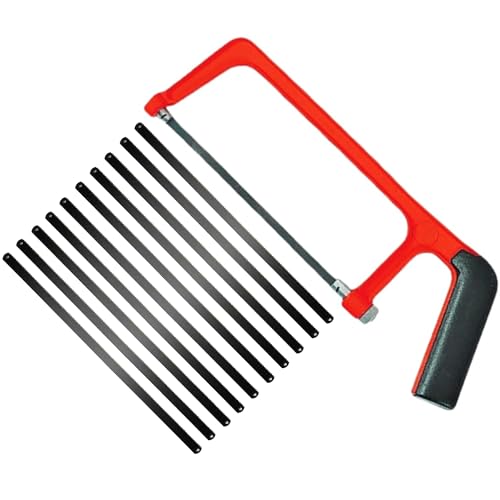Hacksaw, Mini Hacksaw Set with 10 Blades, Professional Junior Hack Saw for Metal, PVC, Plastic, Wood Cutting, Small Hand Saw with Adjustable Frame, Heavy Duty Compact Hacksaws Tool for Repair(Red) 1 Hacksaw, Mini Hacksaw Set with 10 Blades, Professional Junior Hack Saw for Metal, PVC, Plastic, Wood Cutting, Small Hand Saw with Adjustable Frame, Heavy Duty Compact Hacksaws Tool for Repair(Red)