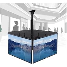 Triple Sided Ceiling TV Mount, for 32-65 Inch Screen Displays TV Stand, Gas Spring Display Arm with Swivel Rotation Monitor Mount for Home Office School4-Screen