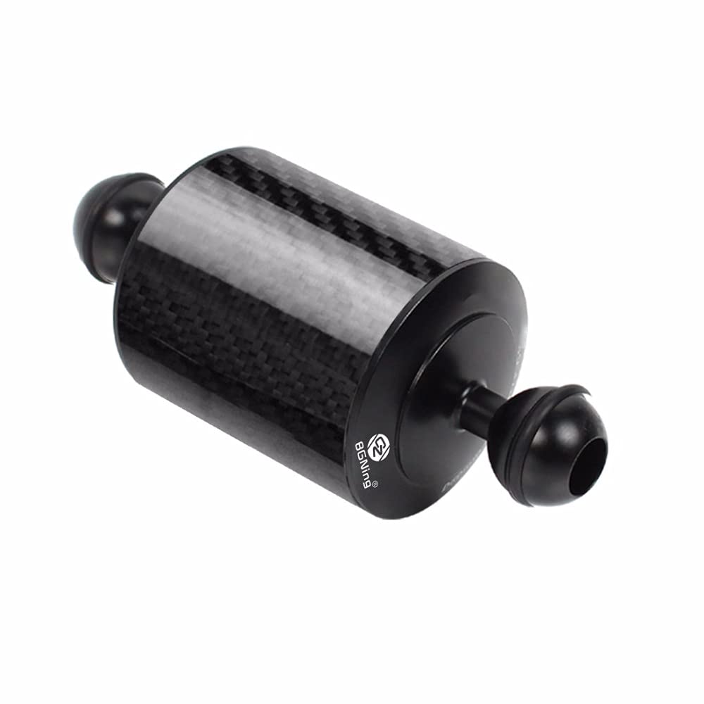 BGNing Carbon Fiber Float Buoyancy Aquatic Arm Dual Ball SLR Camera Diving Extension Tray Compatible with GoPro and other Action Camera (5inch,Black)