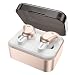 AMORNO Wireless Earbuds 5.0 Bluetooth Headphones in-Ear Built-in Mic Ture Wireless Ear Buds Deep Bass Stereo Headsets Sweatproof Noise Cancelling Earphones with Charging Case for Sports(Gold)