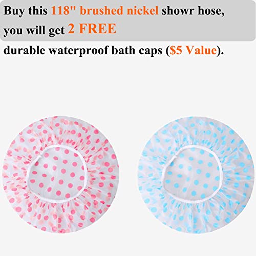 Triphil Kink-Free Shower Hoses 118" Extra-Long Handheld Shower Head Hose Replacement Flexible Metal Tube Extension Anti-Twist Brass Connectors Stainless Steel Brushed Nickel #TOP1