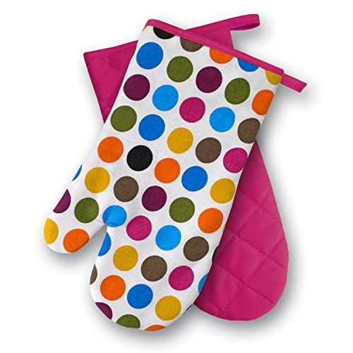 Ofenhandschuhe Kitchen, gepunktet, 1 Paar, PSA-Kategorie II bis 250°C hitzebeständig, geprüftes und zertifiziertes Produkt
