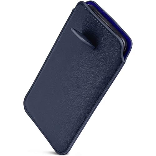 ONEFLOW Liberty Hülle für Nokia 230 Handy Einsteckhülle mit Rückzugfunktion, PU Leder Handytasche, Schutzhülle mit Lasche, Sleeve Etui Hülle zum Einstecken, Blau