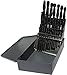 Drill America 29 Piece High Speed Steel Drill Bit Set with Bright Finish (1/16" - 1/2" X 64ths with 1/4" Shank), D/an Series