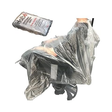 HOLBÉ 120x140cm 50 pcs Disposable Thick XL Gown/Apron/Large Cape for Hairdressers, Barbers & Salons for haircut, dyeing, coloring and shampooing Cover