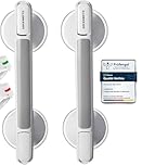 LORESJOY 2 PCS Suction Bathroom Grab Rails, Mobility Support Safety Handle,MAX 110 KG Safety Shower Grab Bars for Seniors, Suction Grab Rails for Bathroom with Suction Cup Fitting