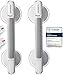 Produktbild LORESJOY 2Pcs Duschgriff Saugnapf, MAX 110KG abnehmbare Haltegriff mit Saugnapf, Haltegriff Dusche ohne, Haltegriffe für Senioren, Badewannengriff ohne BohrenBohren