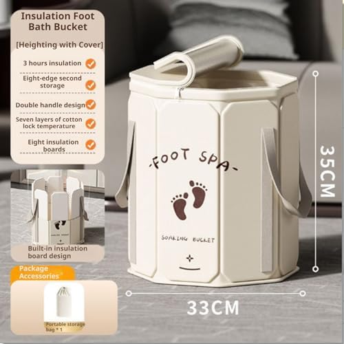 Cubeta plegable para baño de pies con tapa aislada 33x38 cm miniatura 5