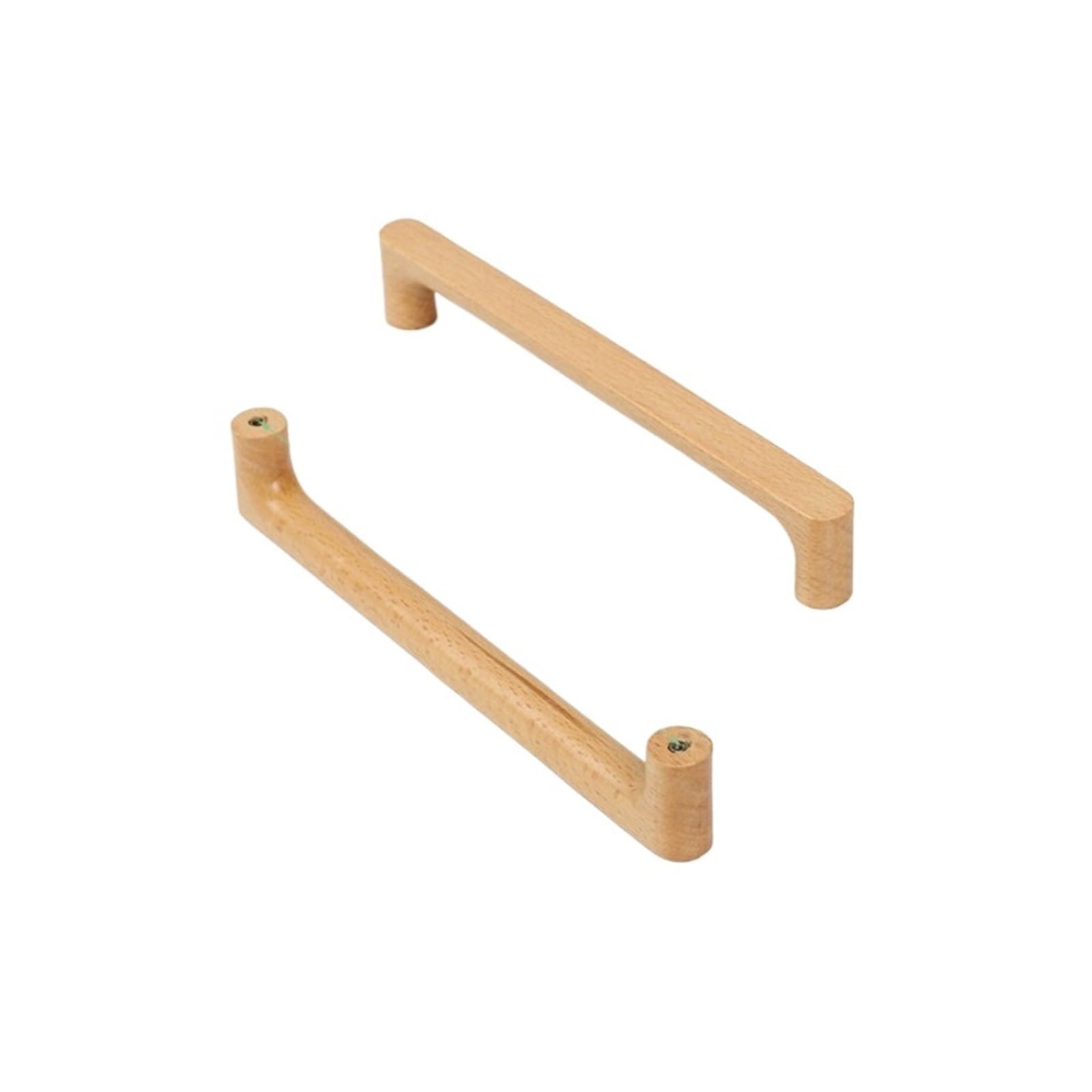 LADFRTYU Wooden Handles 2pcs Wood Cabinet Handle Solid Wooden Kitchen Door Dresser Wardrobe Knobs Cupboard Drawer Pull Furniture Handles(Beech-C192mm)