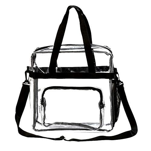K-Cliffs Heavy Duty Clear Tote Deluxe See Through Messenger Work Bag Durable Transparent PVC Lunch Bag2