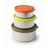 U Konserve - Nesting Trio, Perfect for Lunches or Picnics, Reduce Waste, Dishwasher Safe (Round, Moss)