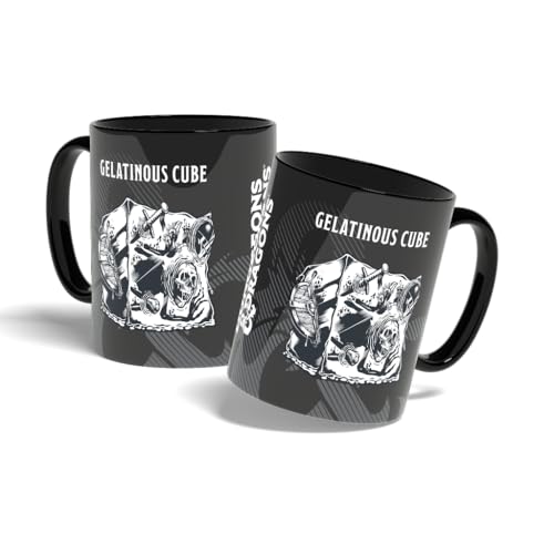Konix Dungeons & Dragons Mug - Tasse en céramique - 320 ml - Noir et blanc - Motif Gelatinous Cube