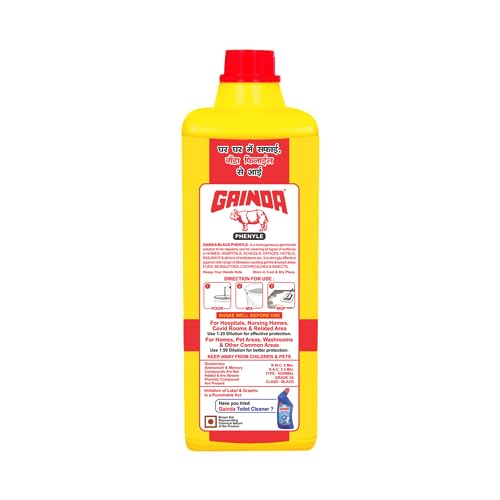 Image of Gainda Black Phenyle Surface Disinfectant, Floor Cleaner Liquid for Hospitals, Homes, Offices Removes Dirt, Grime & Kills 99.9% Germs - 5 L