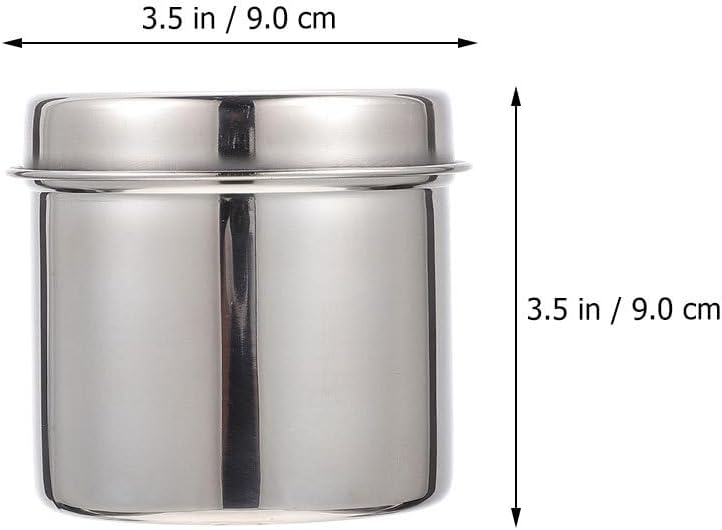 Ciieeo Stainless Steel Jar with Lid, 2 Pack Containers for Cotton Balls, Swabs, Iodine Resistant Storage for Clinics, Beauty Salons, and Home Use, 10.62 X 3.54 X 3.54 Inch