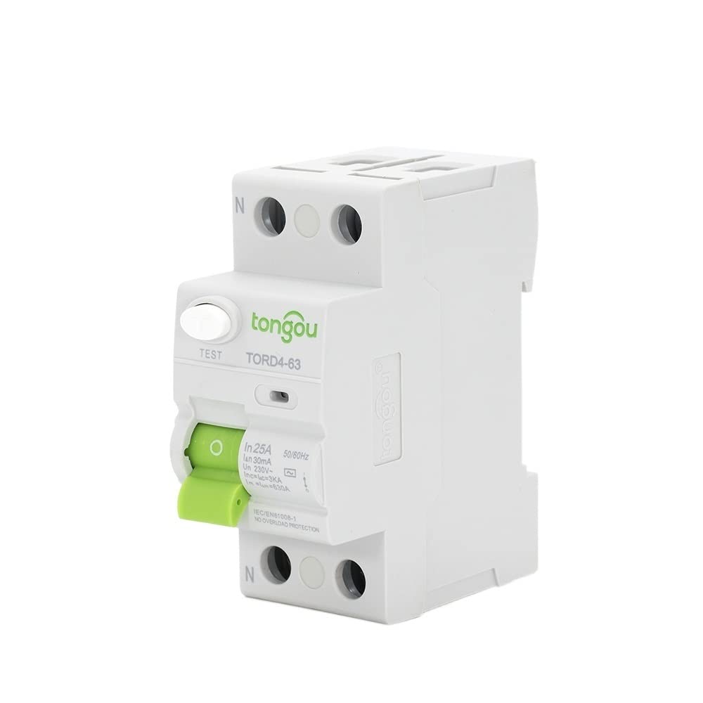 Magnetotermico,Interruttore Magnetotermico 2P 25A RCD RCCB AC 110V 230V 3 Interruttore Automatico a Corrente residua Magnetico 0ma(25A 10mA)