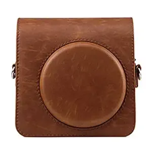 ZIKKON Protective Camera Case for Instant Square SQ1 PU Leather Bag with Adjustable Shoulder Strap-Brown