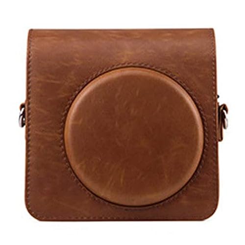 ZIKKON Protective Camera Case for Fuji-Film Insta-x Instant Square SQ1 PU Leather Bag with Adjustable Shoulder Strap-Brown-image-32