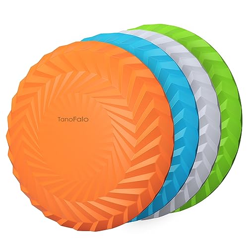 TANOFALO Dog Flying Disc, Dog Flyer Toy 7.2 Inch, Tear Resistant Soft TPR Material, Durable Interactive Outdoor Fetch Toy-Floats in Water, Safe on Teeth for Puppies(4Color)
