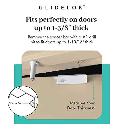 2 Pack - Glidelok Child Safety Door Top Lock Made Of Durable Metal (Not Cheap Plastic Like Other Models) | For Childproofing Interior/Exterior Doors | Adults Can Operate Lock From Both Sides #TOP3