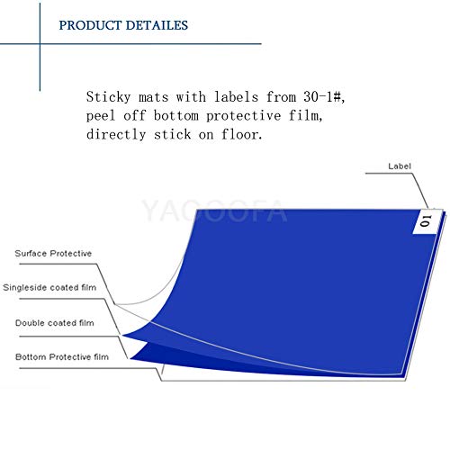 Yahea Sticky Mats Construction Adhesive Tacky Mats, Cleanroom For Shoes And Wheels For Dust And Dirt, Walk Off Mats Warehouse Hospital 60 Sheets 24×36Inch #TOP6