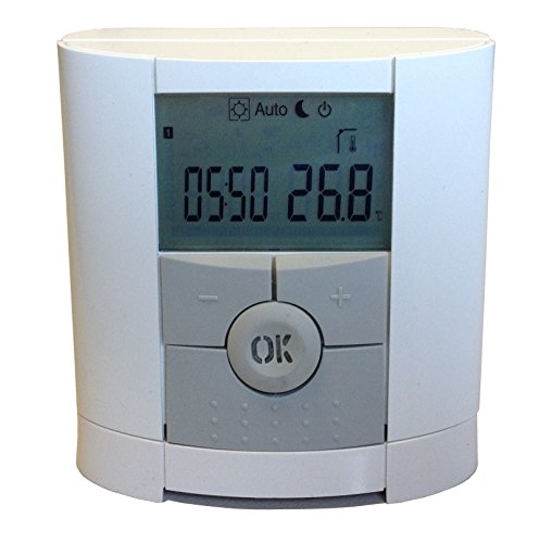 Preisvergleich Produktbild Fenix 4500410 Thermostat / Funkthermostat Watts V 22, drahtloses Raumthermostat mit Wochenprogramm, Wandmontage oder Standbetrieb über Tischhalter programmierbar, Batterie- / Akkubetrieb (2 x AAA)