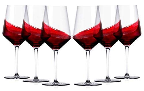 Miko Wine Glasses, Pure Lead Free Crystal, Wine Glass Set Of 6 (Cabernet) - Thumbnail 5