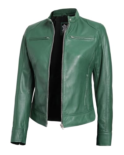 Veste en cuir véritable femme fjackets contre le vent col montant