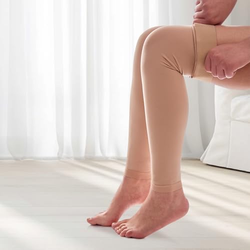 Image of Thigh High Compression Socks Women & Men, 20-30mmHg Thigh High Compression Stockings, Medical Compression Socks with Silicone Dot Band-Best for Varicose Veins, Swelling