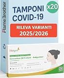 Hotgen 20 x Tamponi Covid 19 Rapido 2026 Nasale, Kit Rapido Tampone per l'Antigene SARS-COV-2 –Test Antigenico Rapido,Validato per tutte le Varianti 2025/2026, Scatola da 20 Test