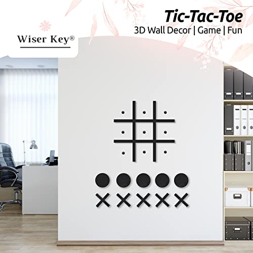 Magnetic Tic Tac Toe Wall-Mount Game | 18" X 18" Fun Wall Board Game For Kids & Adults | Modern Wall Art Décor For Bedroom, Playroom Wall Decals, Nursery & Offices | No Tool Installation - Great Gift #TOP1