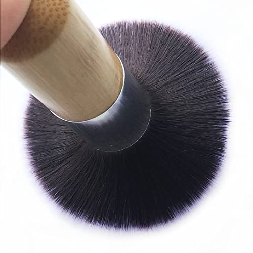 Rn Beauty 2 Pieces Makeup Brushes Blush Brush Foundation Brush With Bamboo Handle Contour Bronzer Face Blender Brush For Liquid Cream Powder Mineral Buffing Blending Kabuki Brush Soft Synthetic Fibers Bristles (Flat & Round Top) #TOP5
