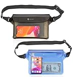 SYNCWIRE IPX8 Waterproof Pouch Bag with Adjustable Waist Strap-Screen Touchable Dry Bag with Adjustable Belt for Phone Valuables for Beach Swimming Snorkeling Boating Fishing Kayaking, etc.