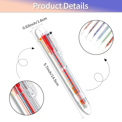 Hisxierng LQ&COM-0625-LSB&PEN&24PCS Stocking Stuffers 24 Pcs Ballpoint Pens For School 6-In-1 Colored Pens Ballpoint Party Favors Office Supplies Multicolor Pens Back To School Gifts thumb #1
