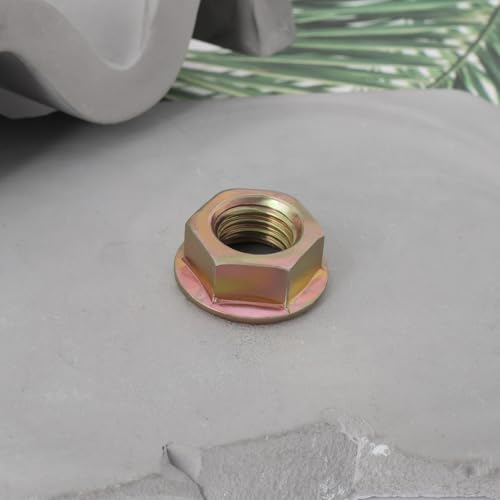 SG Store 5pz M12x1,5 Sechskantmuttern mit Feingewinde Und Flansch Beschichtet mit Farbigem Zink mit Einem Durchmesser von 22mm Und Einem Unteren Durchmesser von 18mm Verwendet für Motorradkettenräder