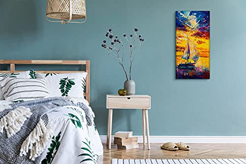 Horloge sur toile art moderne 30x60cm décoration murale
