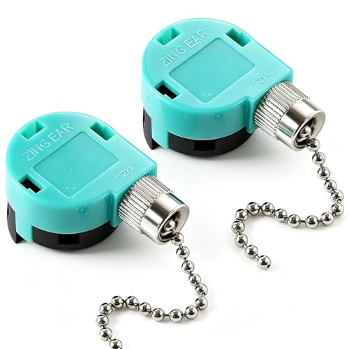 Uadme Interruptor Ventilador Techo, 2 Piezas Interruptores de Cadena de Tracción de Control de Luz, ZE-268S6 de 3 Velocidades y 4 Cables, para Lámpara de Techo