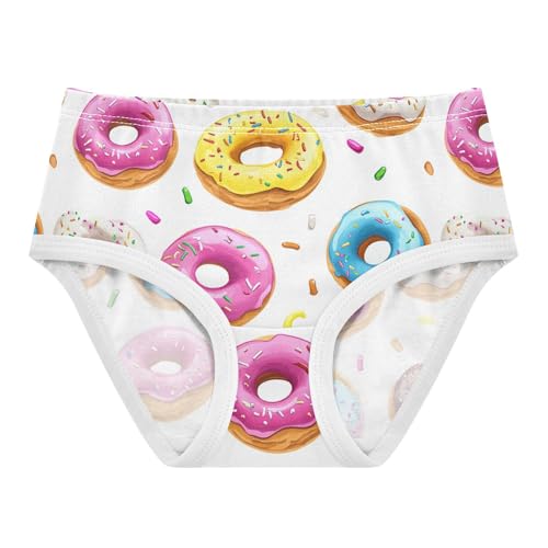 Wusikd Doughnuts Girls' Underwear Cotton Colorful Girls Briefs Soft Toddler Underwear 2T
