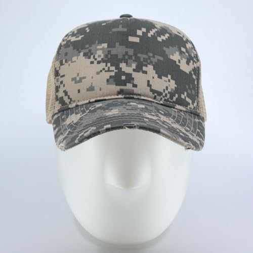 Image of The Vintage Year High Crown Foam Mesh Camouflage Trucker Hat Baseball Cap