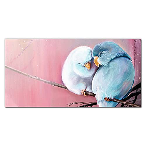 Photo sur verre décorative pour salon style nature oiseaux 100x50cm