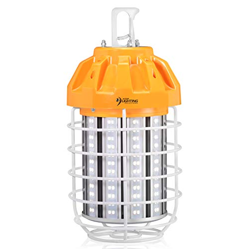 100W LED Drop Light for 400-500W HID/HPS/MH Replacement, 13,500 Lumens, Spring Loaded Safety Latch, High Bay Lighting, Wire Guard, 100-277VAC Rated, UL Listed & DLC Qualified (5000K Cool White)