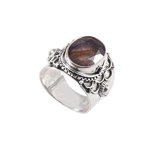 Bague de fiançailles en Kyanite bleue et argent 925 pour fille