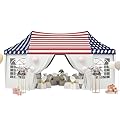 Outsunny 22.3 x 16.4 ft Party Tent, Wedding Tent with Sidewalls, Heavy Duty Canopy Tent Outdoot Gazebo with 6 Church Windows and 2 Doors, Tents for Parties, Events, American Flag
