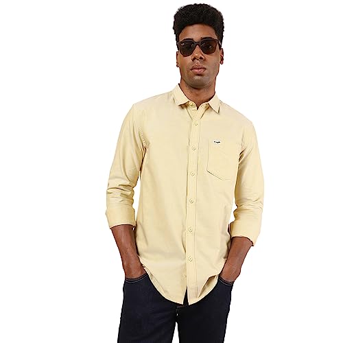Image of Wrangler Men's Solid Brown Shirt (Regular)