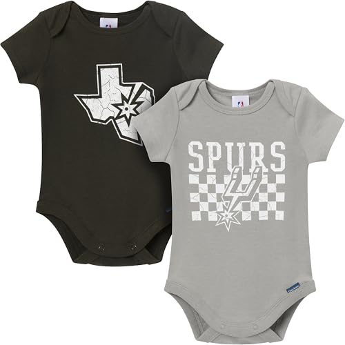Image of Gerber unisex-baby NBA Team 2 Pack Short Sleeve Onesie Bodysuits