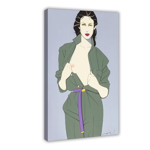 Trench Coat par Patrick Nagel impression sur toile de decoration murale 30x45 cm