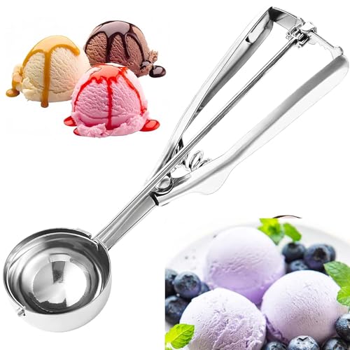 Luxiremi Cuillère à glace en acier inoxydable 304, cuillère à glace, polie, robuste et légère, pour crème glacée, boules de melon, pâte, gâteau,...