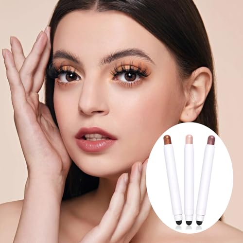 Ninnyi 3PCS Eye Shadow Stick, Long Lasting Waterproof Dual Ended Shimmer Cream Eyeshadow Pencil - Image 8